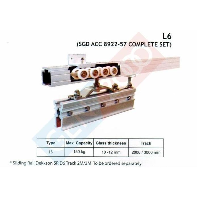 SLIDING GLASS ACC DEKKSON SGD ACC 8922-57 L6 Glass Clamp Roller Only