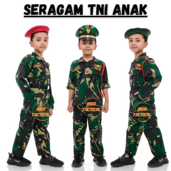 BAJU SERAGAM TNI ANAK BAJU SETELAN PROFESI KARNAVAL PROFESI ANAK BAJU TK ANAK LENGKAP BAJU KARNAVAL