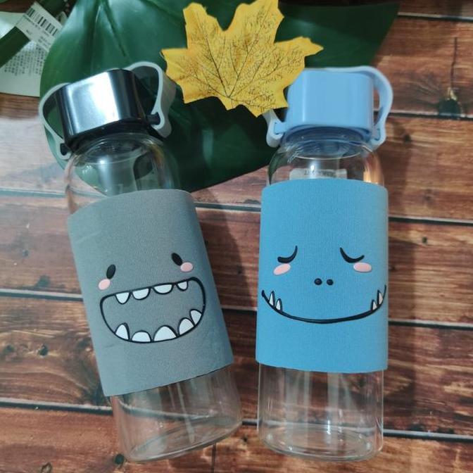 BOTOL AIR KACA TUMBLER KACA EMOTICON LUCU | SOUVENIR ANAK ULTAH