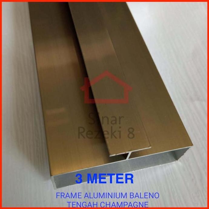 Frame Aluminium Tengah Champagne Profil Lis List Frame Alumunium FT 45