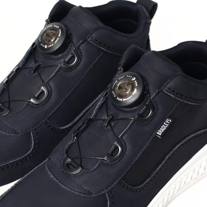 Bradleys Hero TP Sporty Black - Sepatu Kulit Sneakers Casual Pria Tali Putar
