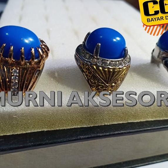 Free Bublewrap. Cincin Ring Titanium, Batu Akik Biru Bisa Menyala Didalam Air. Batu Akik Sulap Biru 
