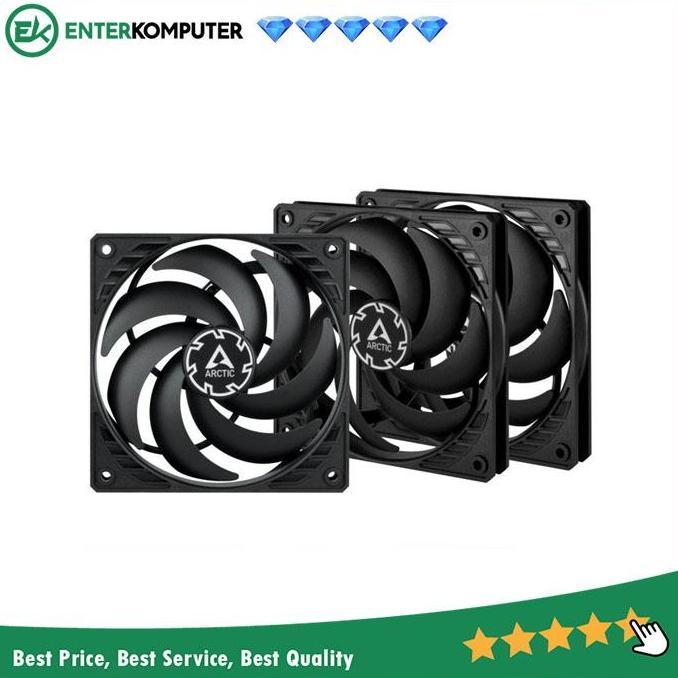 TERMURAH - Arctic P12 Slim PWM PST 12CM Value Pack Case Fan (3 Pack)