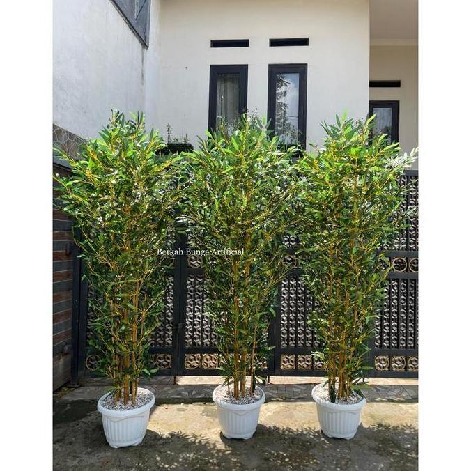Pohon bambu artificial 2meter - bambu plastik hiasan- pohon bambu plastik- pohon plastik-Pohon Dekor