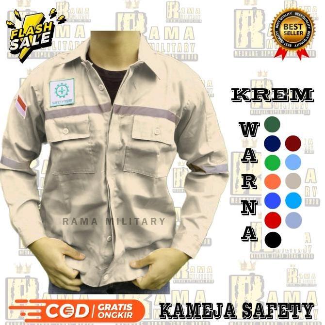 PROMO WEARPACK ATASAN  Pria Pendek panjang Wanita PROYEK SAFETY WARNA Baju KREM (TERBAIK) (TERBARU) 