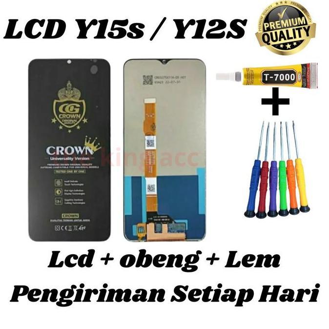 LCD Y15s / Y12s + obeng + Lem/ Lcd touchscreen y15s/y12s full set