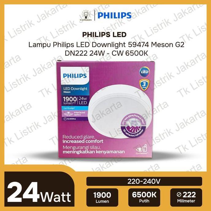 Lampu Philips Meson Downlight Plafon Led 59474 200 24W Outbow Bulat