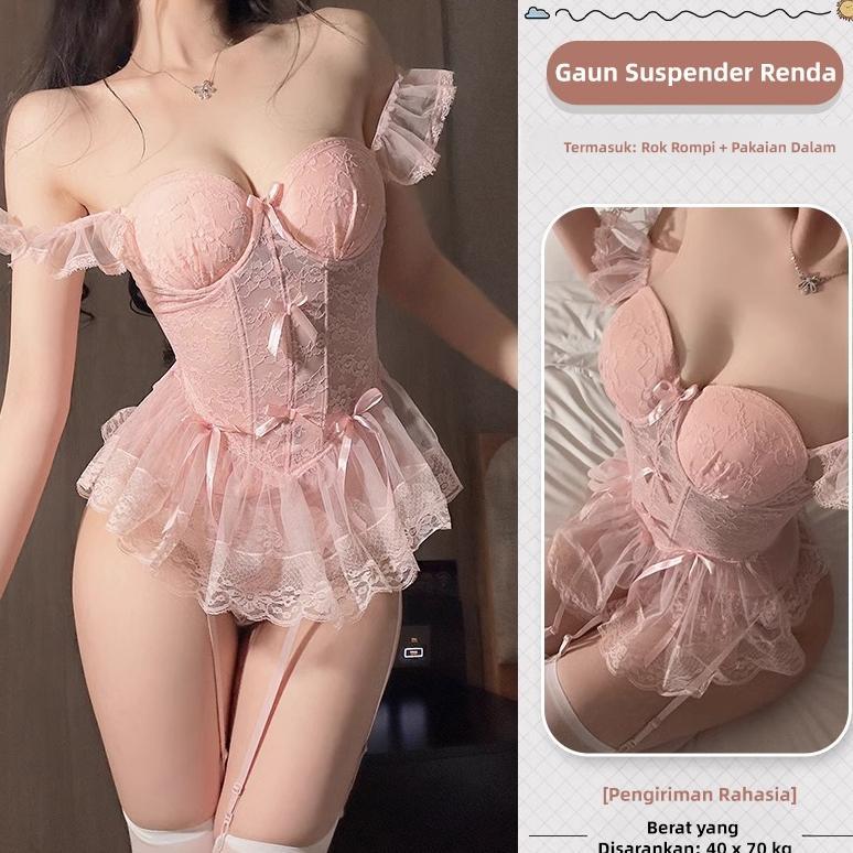 HOT PRODUCT Lingerie Sexy Set  Baju Tidur Seksi Renda Dress Tidur Wanita Baju Transparan Cewek Baju 
