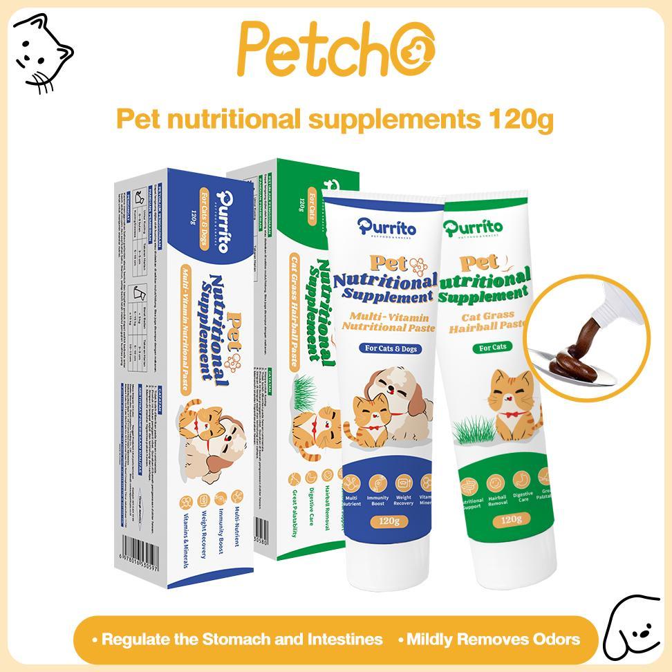 CALVORASUPPLY PURRITO PASTA VITAMIN KUCING ANJING 120G MALT ANTI HAIRBALL DAN MULTIVITAMIN SUPLEMEN 