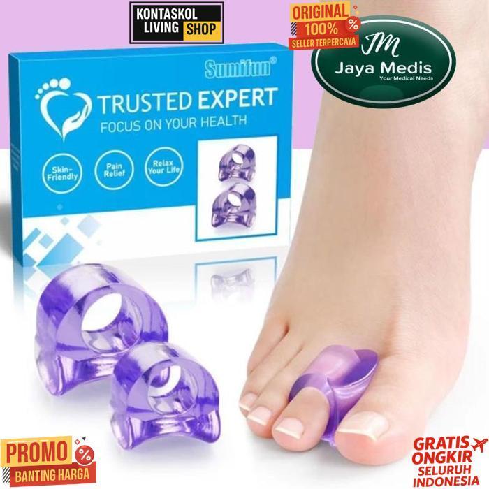 Original Soft Silicone Gel Toe Separator Hallux Valgus Bunion 4 Pasang