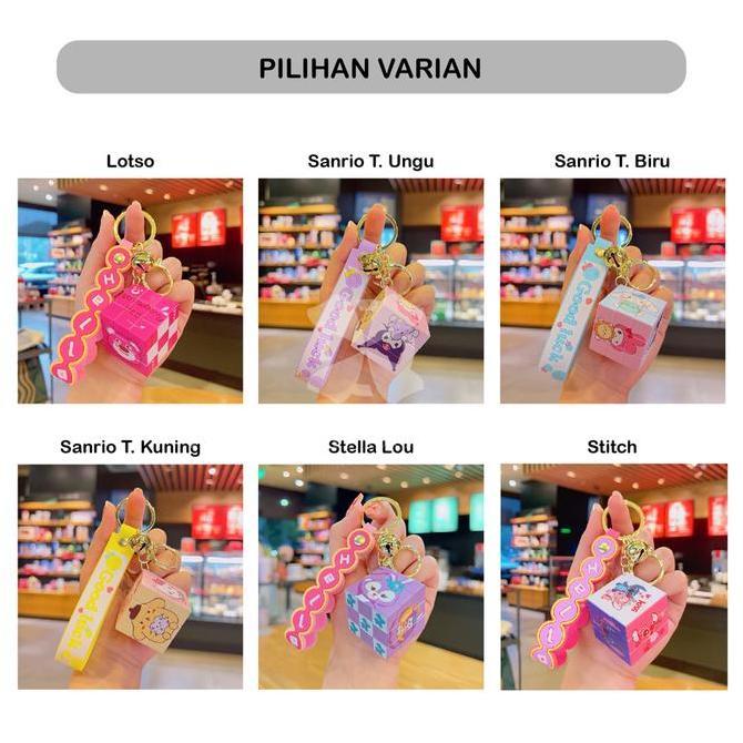 79. GANTUNGAN KUNCI RUBIK / RUBIK 3X3 / RUBIK KARAKTER / KEYCHAIN RUBIC / RUBIK SANRIO / LOTSO / STI