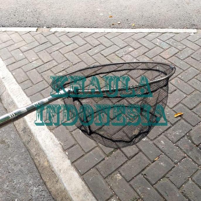 serokan jaring ikan lipat teleskopik portable mancing besar - Bulat