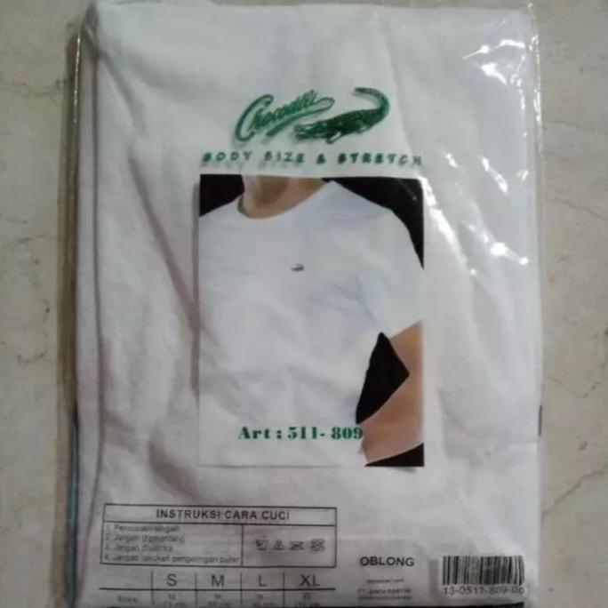 Kaos dalam crocodile oblong putih T-shirt kerah O neck 809 khusus putih Baju Pria Pendek Bulat Polos