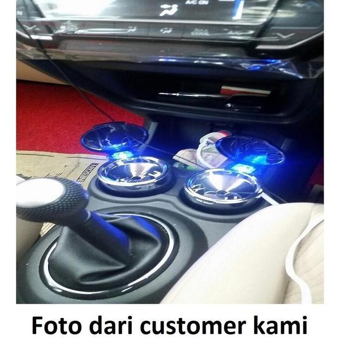 Aksesoris variasi interior asbak tong sampah mini kecil mobil hitam led biru DAIHATSU Xenia Sigra Te