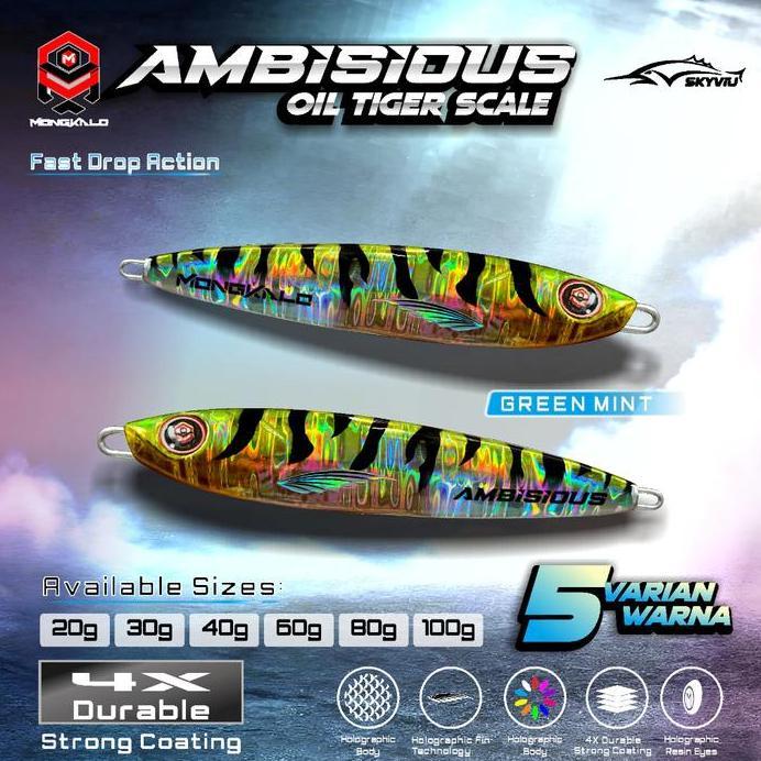 Umpan Metal Jig 100 Gram Mongkalo Ambisious Hologram Minyak tiger Umpan Jig Pancing 100 gr Killer Um