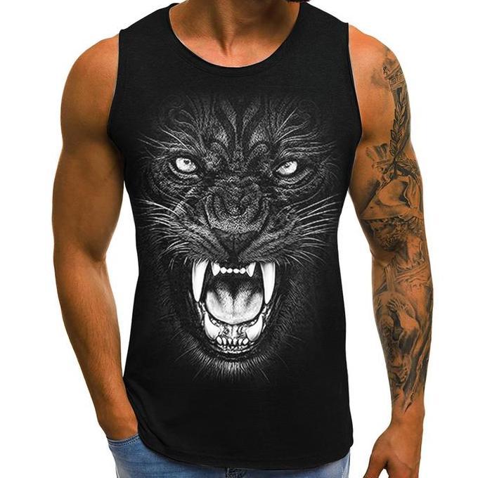 DB189 - MACAN | Baju Pria | Kaos Dalam Santai | Singlet Oblong Cowok Dewasa | Motif Sablon Hitam dan