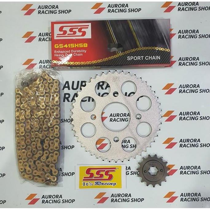 GEAR SET SSS CBR 150 R / CB 150 R / SONIC & RANTAI SSS 415 HSB GOLD