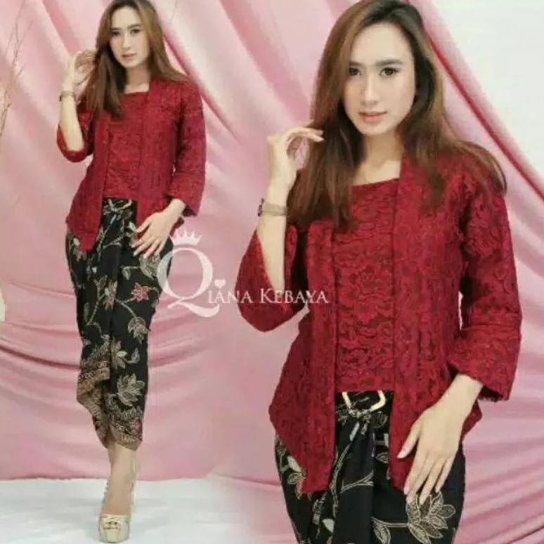 NEW PRODUCT SET KEBAYA KUTUBARU BROKAT MODERN BAJU WISUDA PESTA KONDANGAN TUNANGAN KARTINIAN ATASAN 