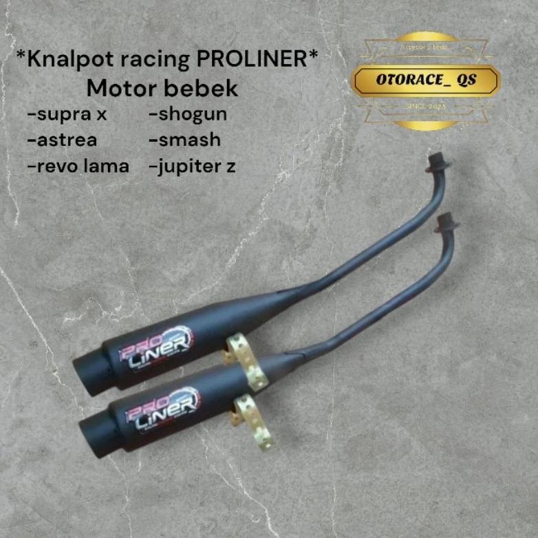 MARTARYNASTALL KNALPOT RACING PROLINER HITAM MOTOR BEBEK JUPITER Z VEGA R SUPRA X ASTREA SHOGUN SMAS