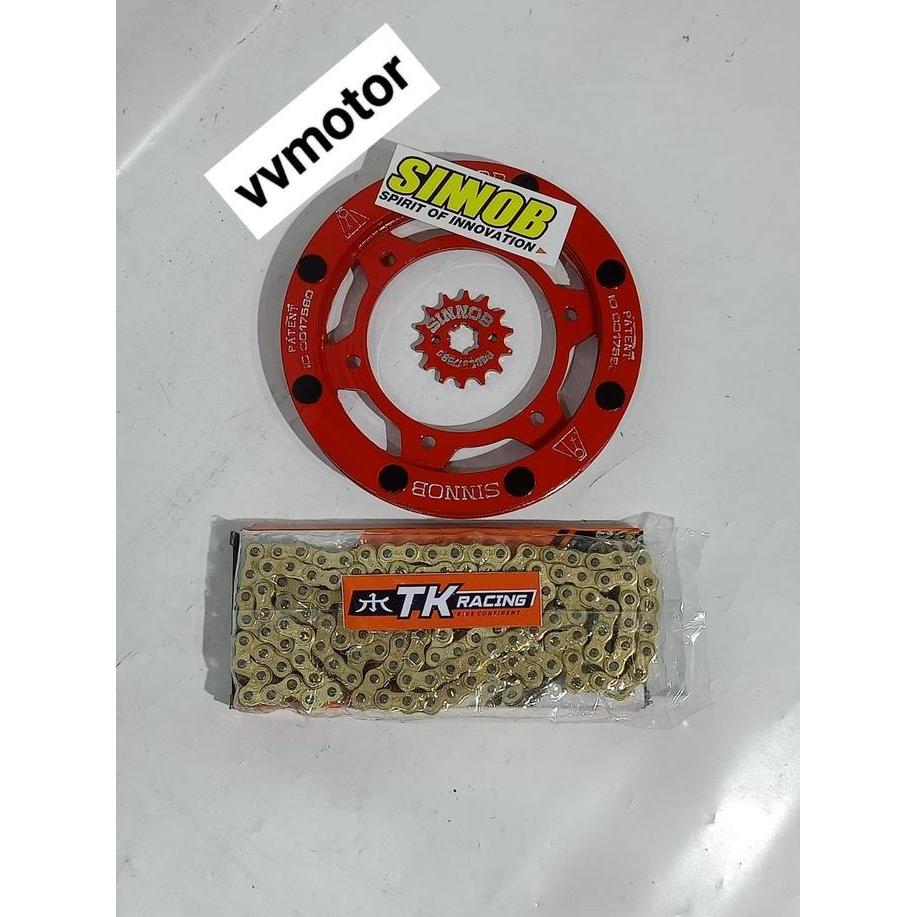 KOMPLET SEPAKET GEAR SINNOB RANTAI TK RACING R 15 NEW V3 DAN VIXION R