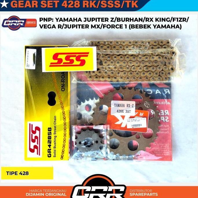 Gear Set Gir Satu Paket 428 Yamaha Jupiter Z RX King F1ZR Jupiter MX Vega R Force 1 Alfa Ukuran 31T 