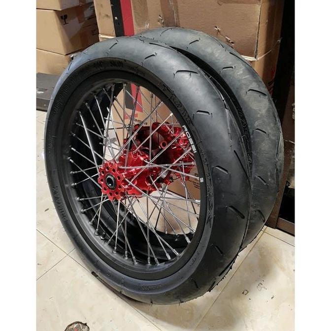 SUPERMOTO MINI KLX D TRACKER CRF PLUS BAN FREE PIRINGAN CAKRAM DEPAN BELAKANG PNP PASANG