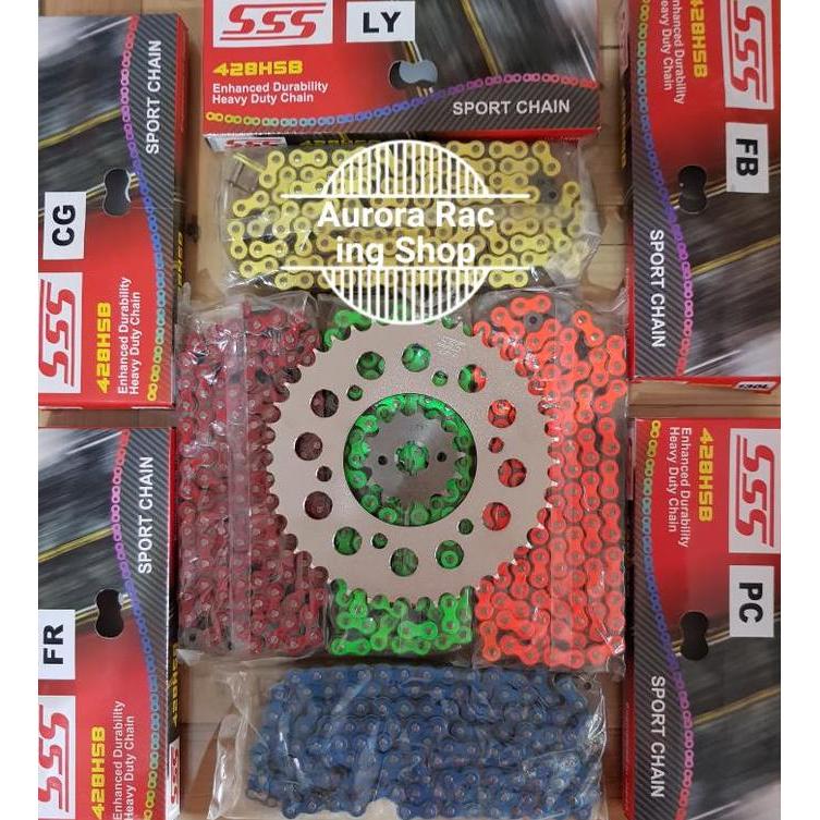 Gear Set SSS Vixion Old & Rantai SSS 428 HSB Colour Series