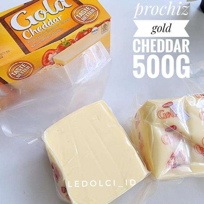 Fizaa_shop7 - PROCHIZ GOLD CHEDDAR GOLD KEJU POTONGAN 500 GRAM VACUUM