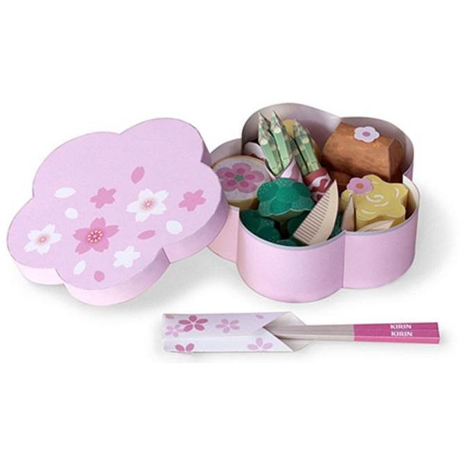 (Mainan Kertas) DIY Papercraft pola Makanan sakura bento Jasmine Paper