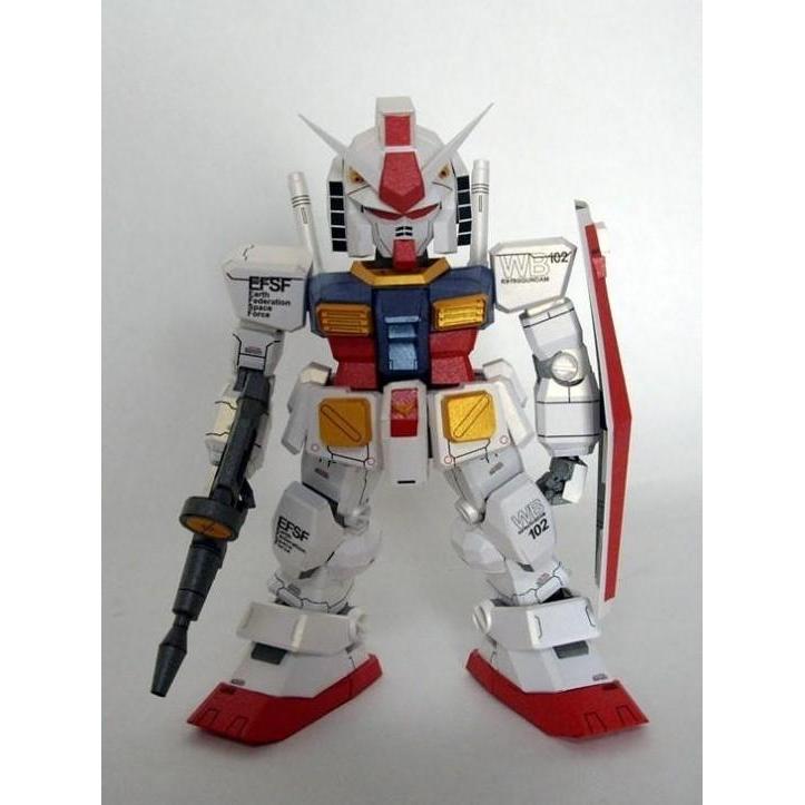 (Mainan Kertas) DIY Papercraft Pola Gundam SD RX78-2 Ver 2 Jasmine Paper