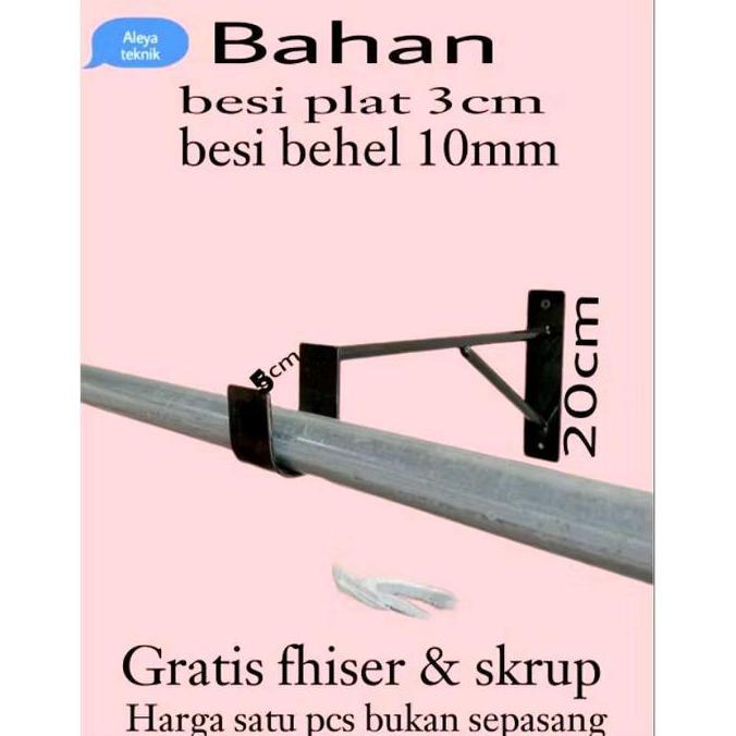 Washz- Besi Siku Jemuran Baju/Besi Rak Siku Tempel Dinding/Besi Siku Serbaguna