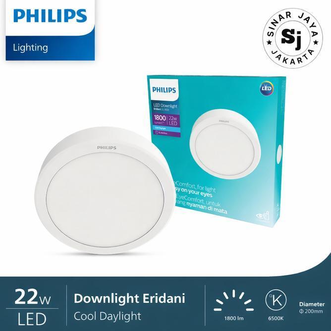 Lampu Plafon Philips Eridani 22W 22 Watt Led Downlht Dl190B Outbow Bulat Hemat Energi 80 Cahaya Puti