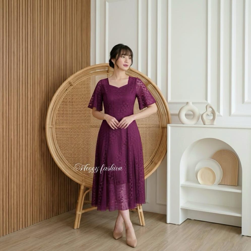 sale REAL PIC - DRESS TIARA MALIKA OUTFIT TERBARU TAHUN 2025 / MIDI DRESS KOREAN LOOK 3UKURAN M L XL