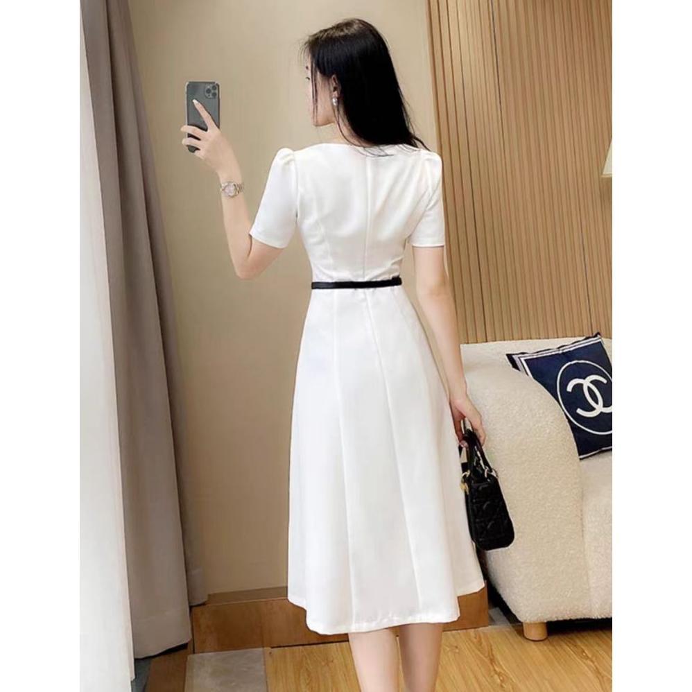 TERBARU FAN Dress Korea Putih Mewah Elegan/Gaun Pesta Hitam Korea