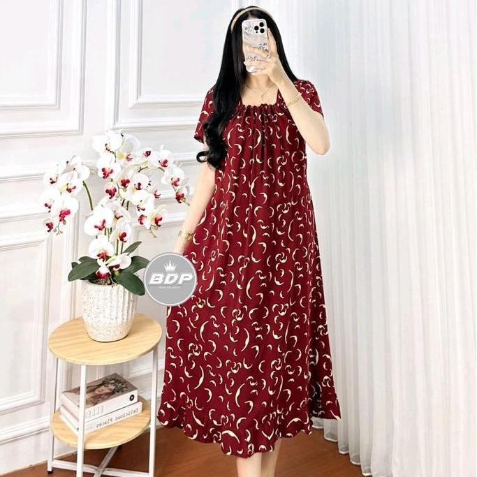 zalva_padigor - daster elsa rayon adem karet dibagian depan bumil  bunga cantik nyaman santai gaun w