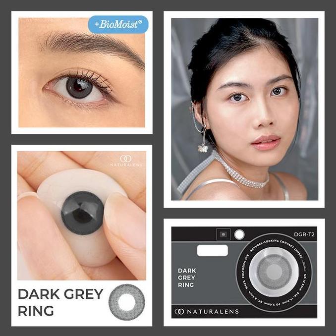Cod,Bisa- Softlens Abu Tua Dengan Ring Naturalens Dark Grey Ring Biomoist (0 Sd -10) Lens Diameter 1