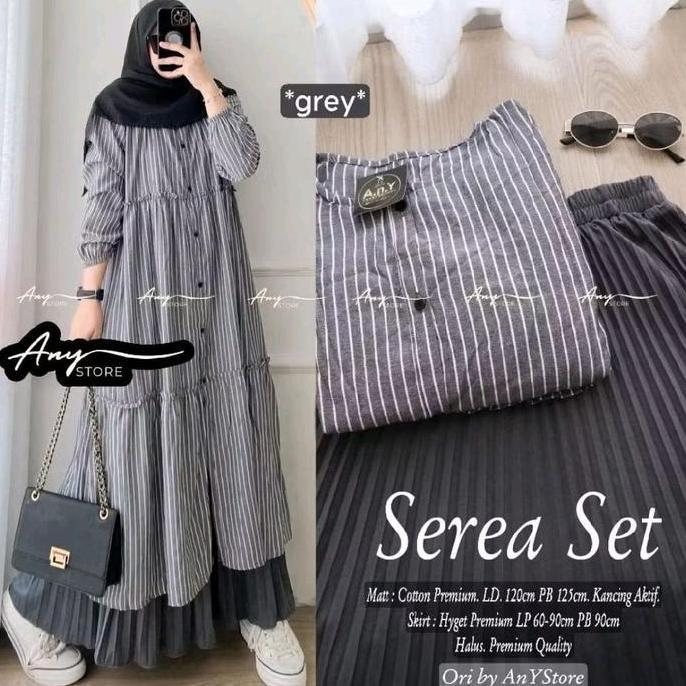 HARGA PRODUK Serea Zorea Fairy set Rok Plisket  gamis setelan wanita kekinian Muslim Baju HARGA PROD