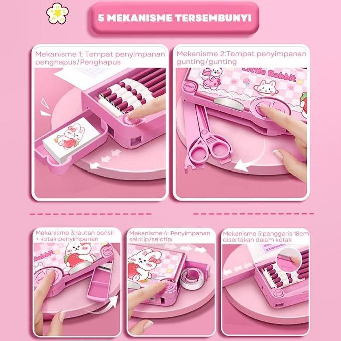Tulisatk- Aimilo - Kotak Pensil Anak Perempuan Tempat Pensil Anak Perempuan Kotak Pensil Multifungsi