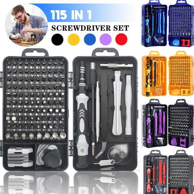 JAOPMAM Obeng Set 115 in 1 Obeng Set Multifungsi Alat Bongkar HP Reparasi Mini Precision tools servi