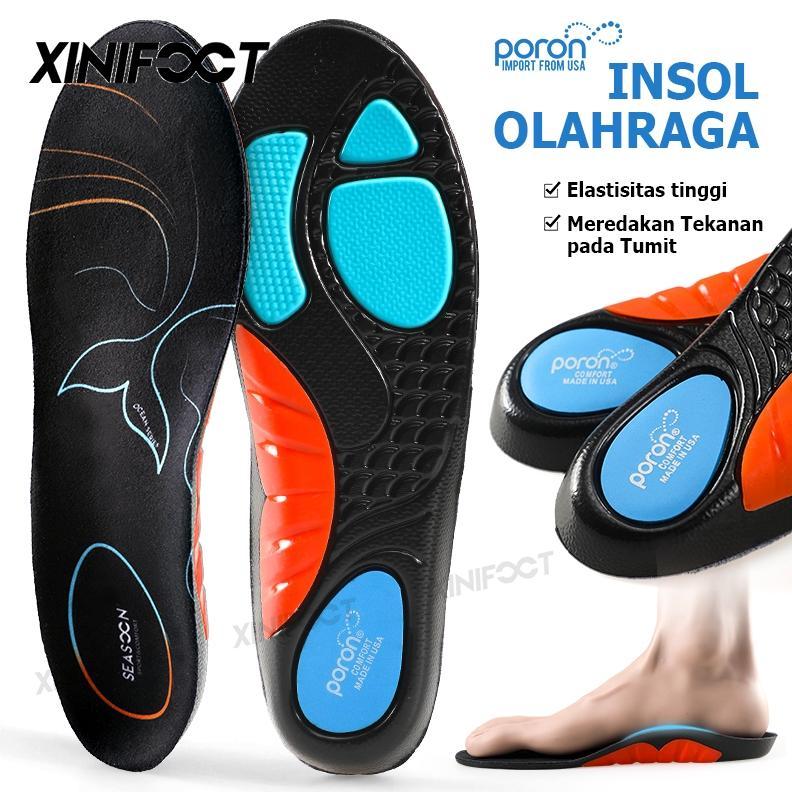 Sol Sepatu Poron Comfort Flat Foot Arch Support Sport Insole Untuk Pereda Nyeri, Menyerap Guncangan