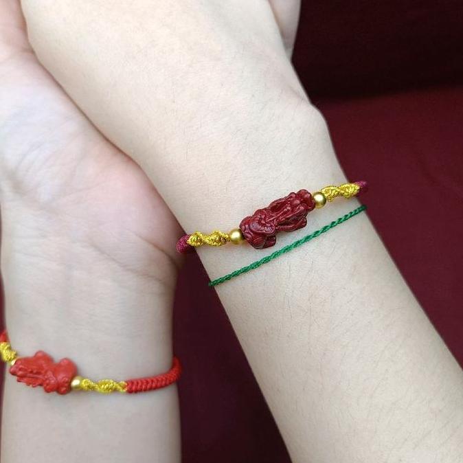 Ready Pixiu Bracelet Kombinasi Gold Tali Simpul Anti Karat Tahan Air Gelang Tangan Pixiu PX9 CinGang