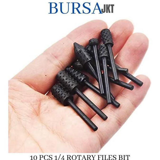 JAOPMAM MATA BOR TUNER KAYU ROTARY TUNGSTEN FILES DIAMOND 6 MM SET ISI 10 PC PROTOK
