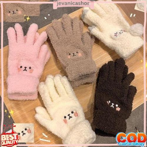 Sarung Tangan Winter Wooll Hangat /Sarung Tangan Motor Wanita Lucu Smile Pilihan Tepat