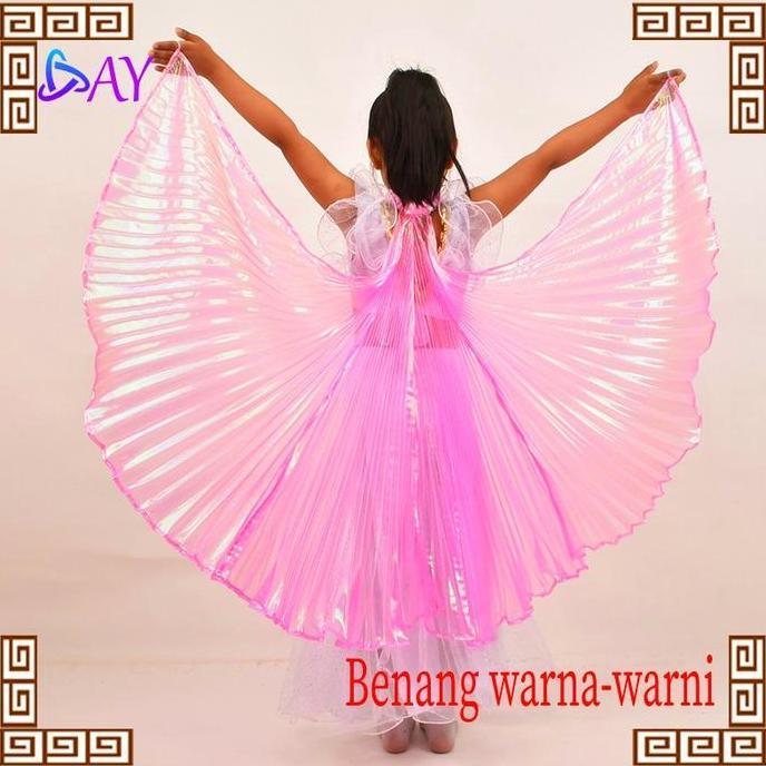VIVIJEE Sayap Kerub Belly/Anak Sayap Kerub Belly Dance/Alat Tari Sayap PROTOK