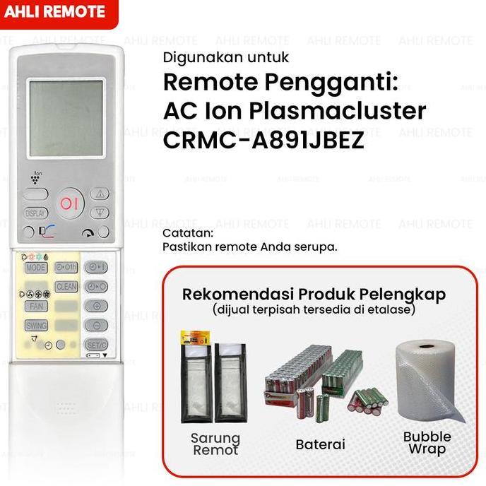 Ready Remot Remote AC Sharp Ion Plasmacluster CRMC-A816JBEZ CRMC-A702JBEZ CRMC-A672JBEZ CRMC-A745JBE