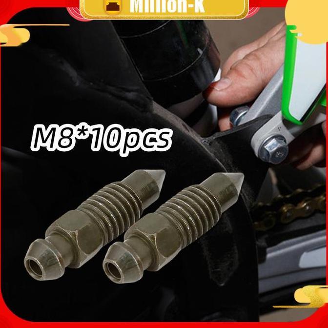 DZAWAO 10Pcs M8 Baut Nepel Angin Kaliper / Nepel Angin / Baut Setelan Angin PROTOK