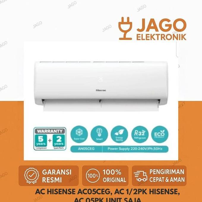 Terlaris Ac Hisense Ac05Cdg, Ac 1/2Pk Hisense, Ac 05Pk Unit Saja