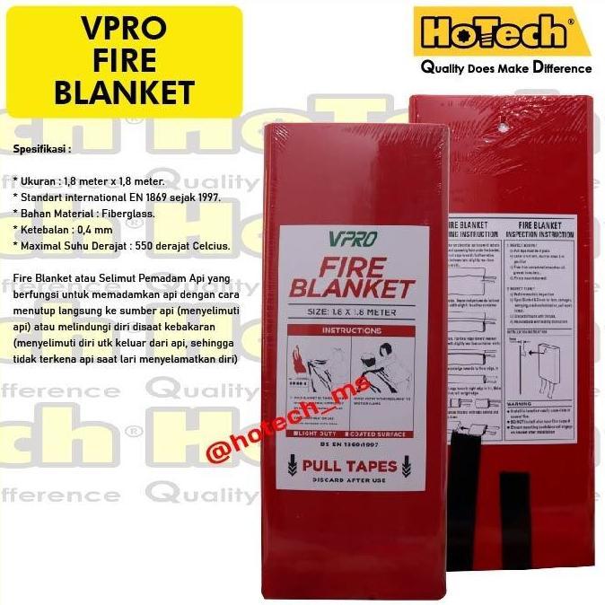TERLARIS FIRE BLANKET | VPRO FIRE BLANKET | 1.8 METER X 1.8 METER/LEMBAR | PEMADAM KEBAKARAN