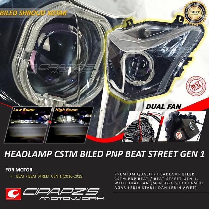 Lampu Motor Depan BILED BEAT STREET CSTM BILED Premium Quality