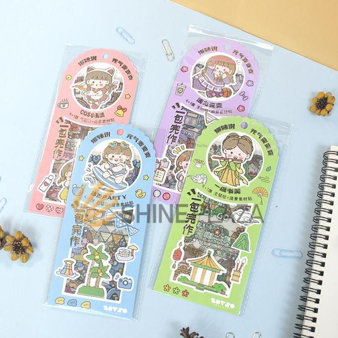 Namei Costume Change Diary Deco Stickers - Stiker Lucu